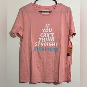Ban.do Pink Short Sleeve Graphic Tee with Meditation Quote